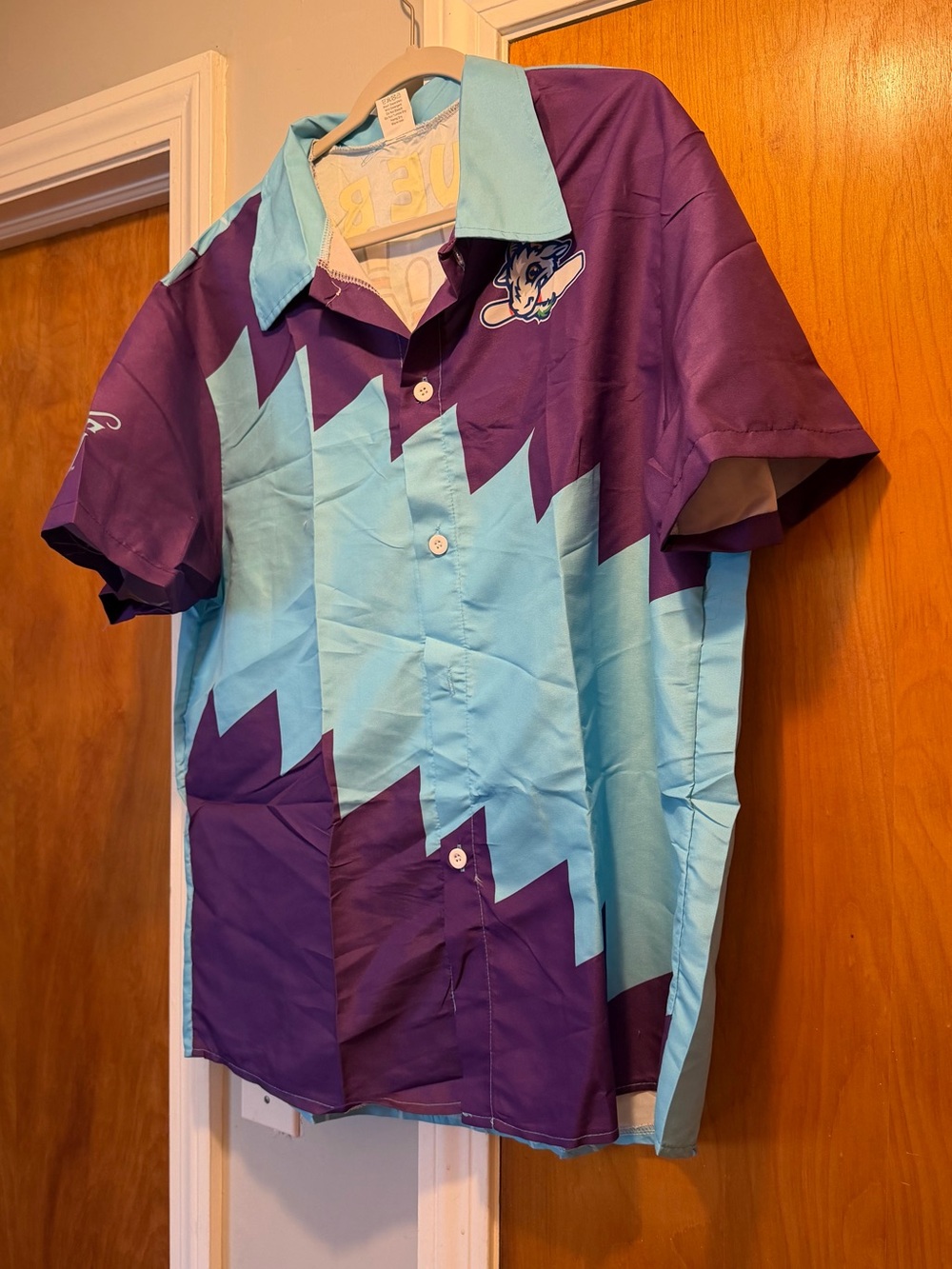 Men's Hartford Yard Goats Short Sleeve Zigzag Button-Down Shirt NWT